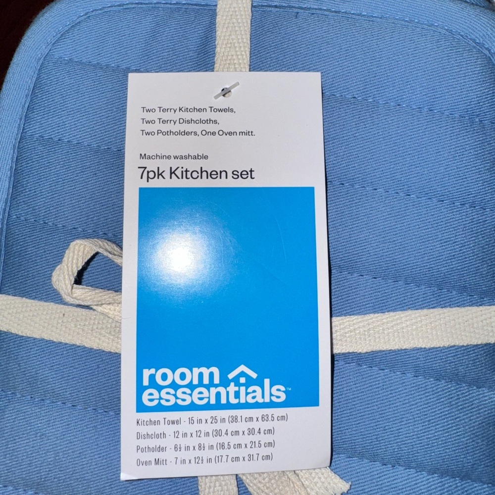 Room Essentials Blue Kitchen Set with White Accents